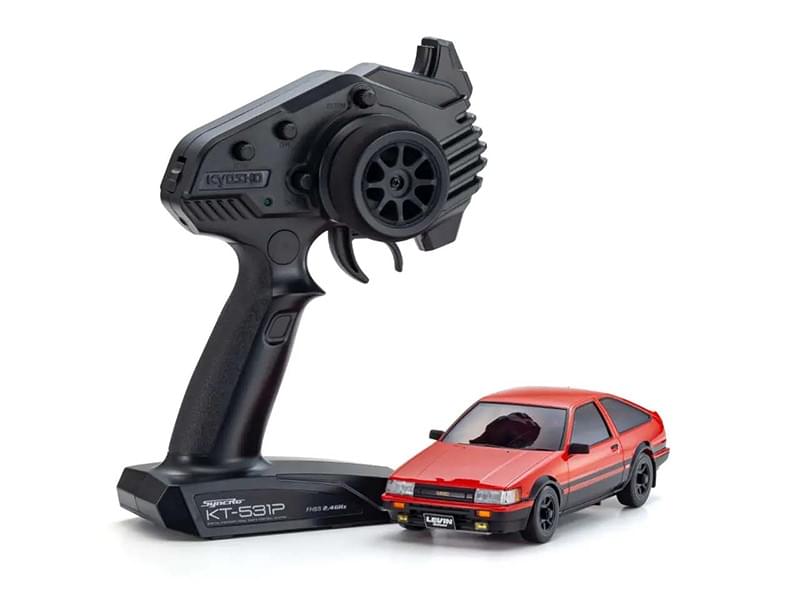 Kyosho Mini-Z AWD Toyota Corolla Levin AE86 Red-Black (MA020N-L/KT531P) K.32641RBK - Breizh Modélisme.