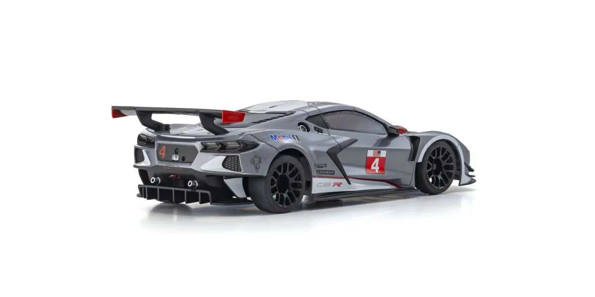 Kyosho Mini-Z MR04 RWD Corvette C8-R Gun Metal/Blanc (W-MM/KT531P) K.32356GMW - Breizh Modélisme.