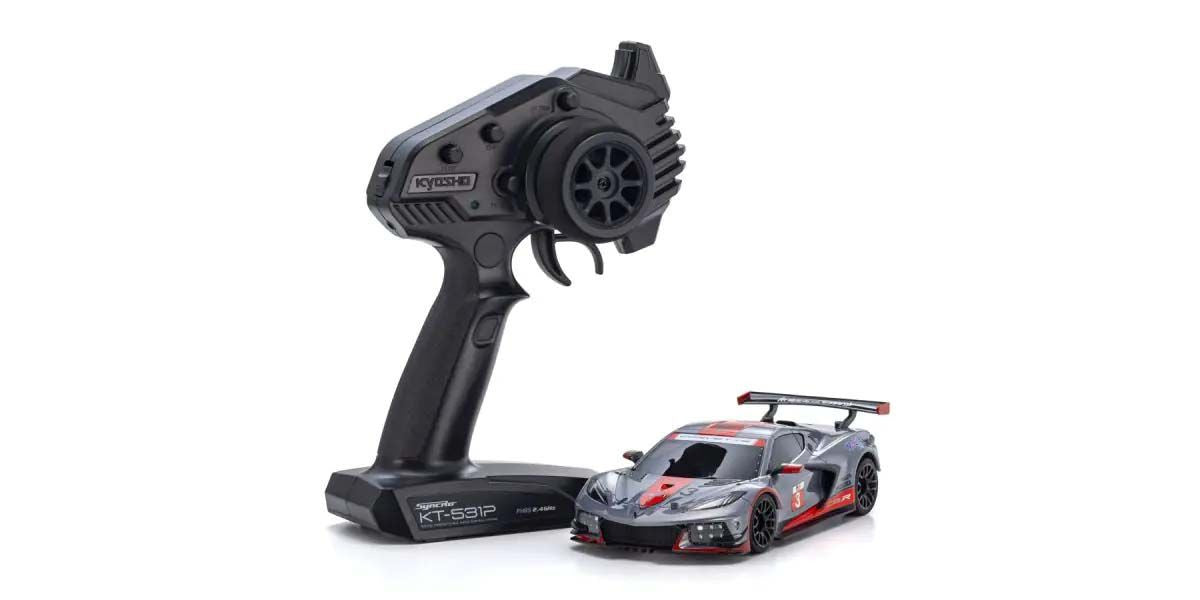 Kyosho Mini-Z MR04 RWD Corvette C8-R Gun Metal/Rouge (W-MM/KT531P) K.32356GMR - Breizh Modélisme.