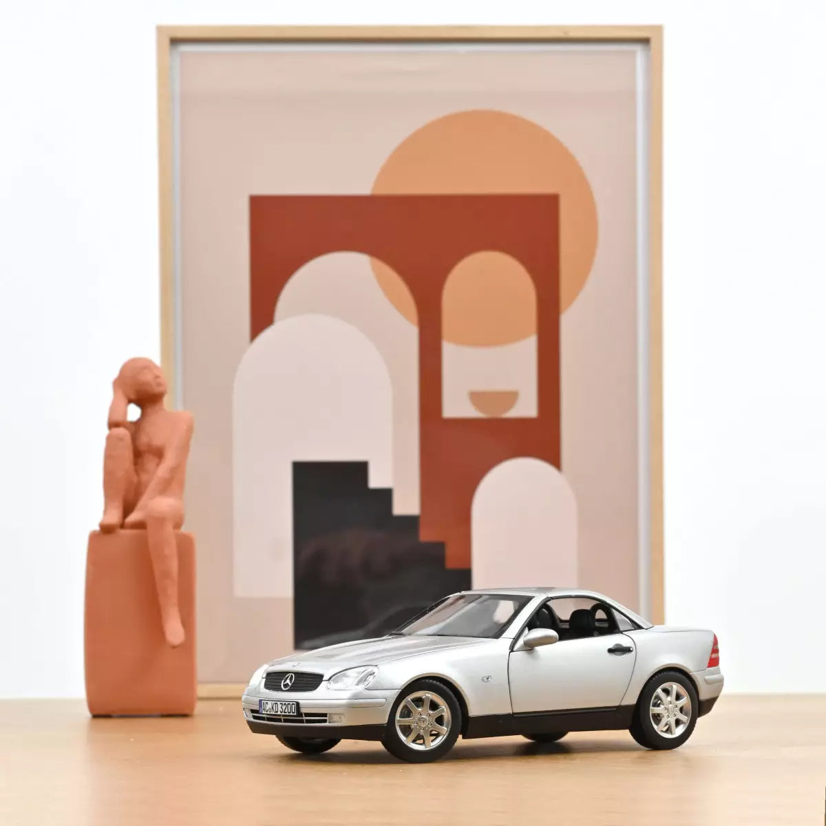 Voiture miniature collection 1/18 Mercedes-Benz SLK 1996 Argent Brillant Norev 183020