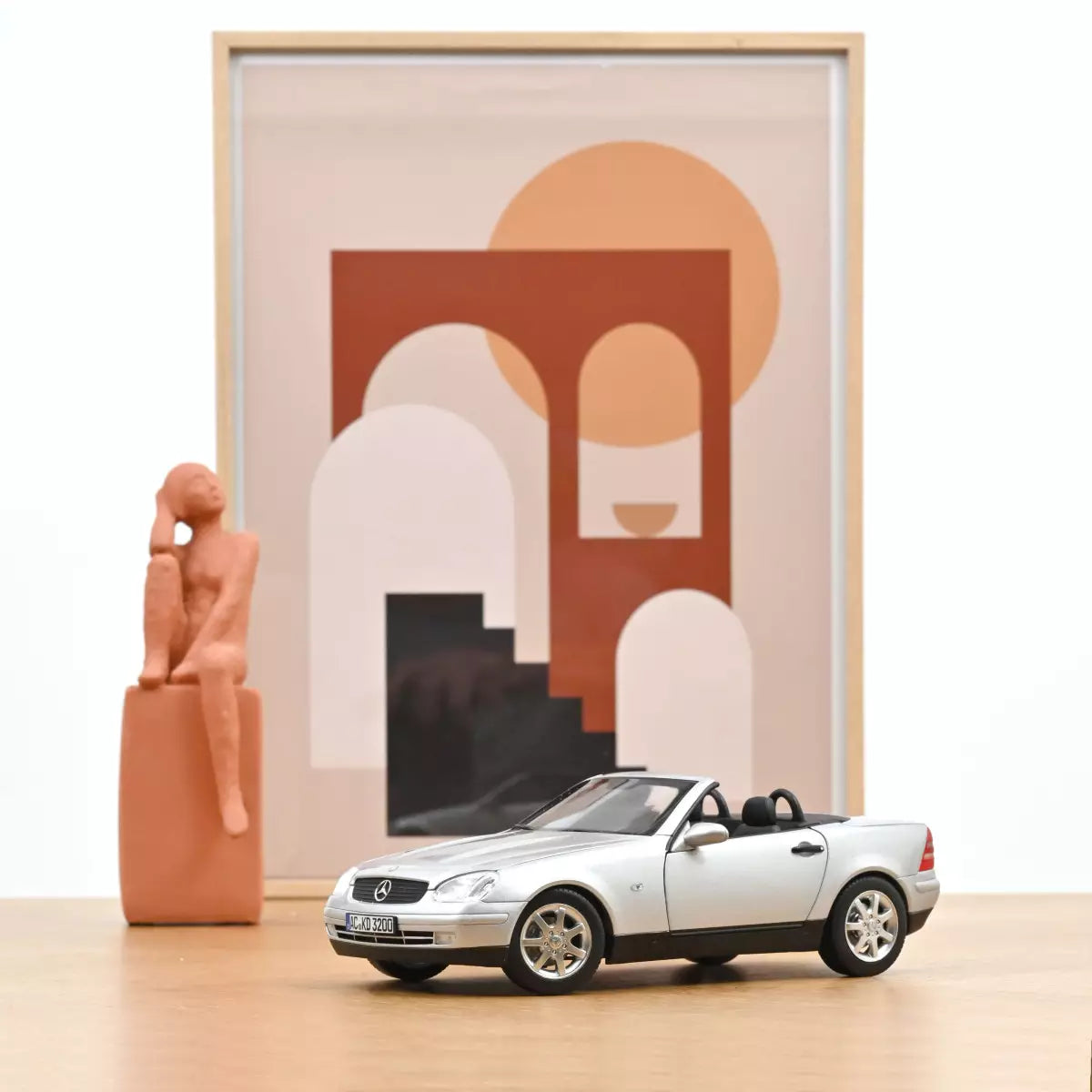 Voiture miniature collection 1/18 Mercedes-Benz SLK 1996 Argent Brillant Norev 183020
