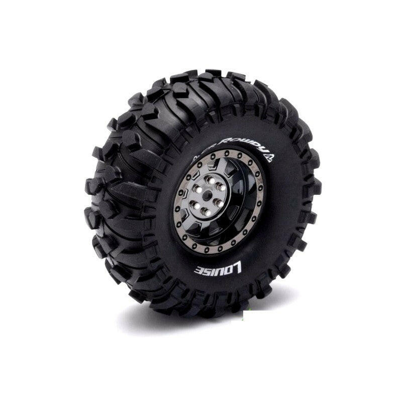 2 pneus et jantes Crawler 1/10 Louise CR-Rowdy 1.9 Noire 3233VBC - Breizh Modélisme.