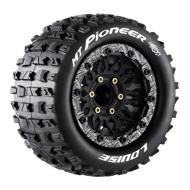 2 Pneus et jantes Louise MT-PIONEER Traxxas Maxx Soft Black (MFT) LT3308SX - Breizh Modélisme.