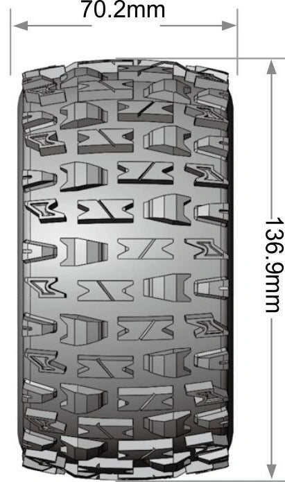 2 Pneus et jantes Louise MT-PIONEER Traxxas Maxx Soft Black (MFT) LT3308SX - Breizh Modélisme.