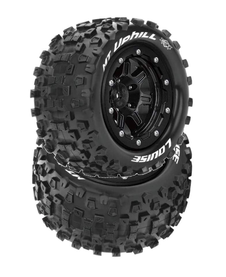 2 Pneus et jantes Louise MT-UPHILL Traxxas Maxx Soft Black (MFT) 3330SB - Breizh Modélisme.