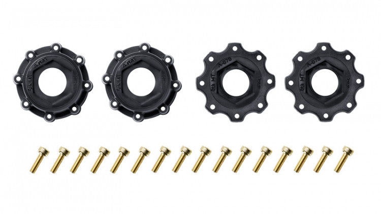 2 Pneus et roues MT-MALLET soft MFT Speed 3,8 (Hexagone amovible 0 et 1/2 décalage) 3355SB - Breizh Modélisme.
