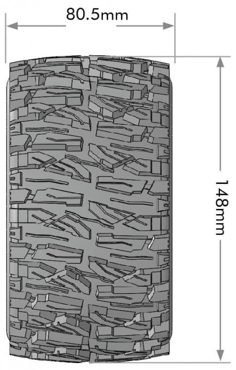 2 Pneus et roues MT-MALLET soft MFT Speed 3,8 (Hexagone amovible 0 et 1/2 décalage) 3355SB - Breizh Modélisme.