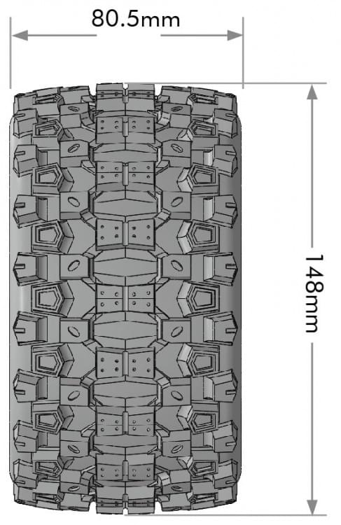 2 Pneus et roues MT-UPHILL Speed 3,8 soft MFT (Hex amovible 4pcs) - LT3354SB - Breizh Modélisme.