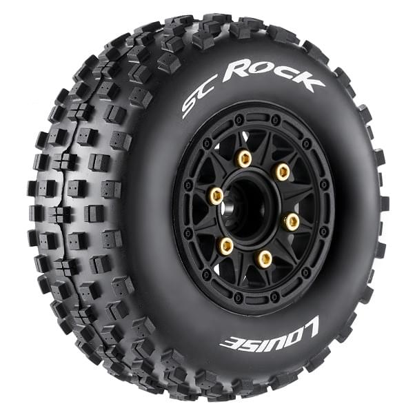 2 Pneus et roues SC-ROCK soft (Hex amovible 4pcs) - LT3229SB - Breizh Modélisme.