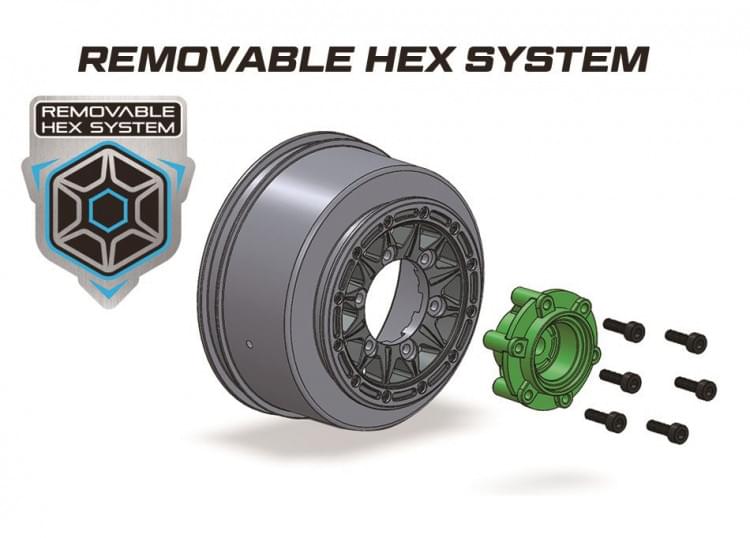 2 Pneus et roues SC-UPHILL soft (hexagone amovible 4pcs) 3223SB - Breizh Modélisme.