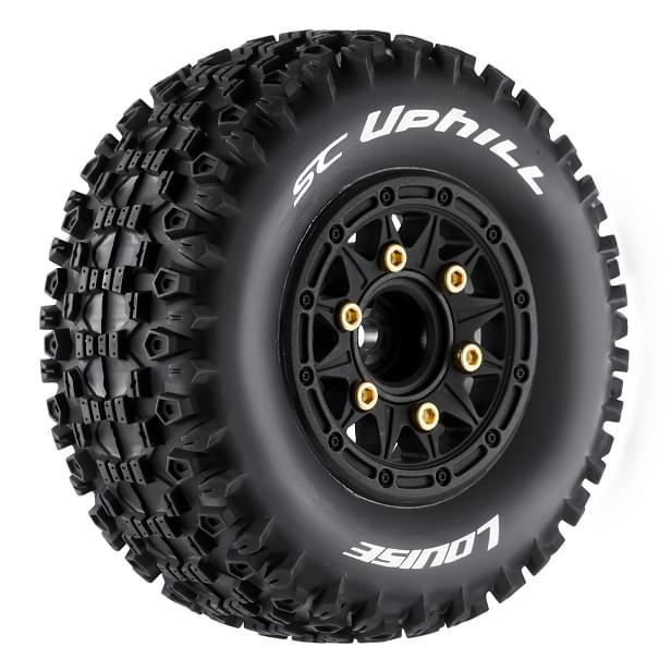 2 Pneus et roues SC-UPHILL soft (hexagone amovible 4pcs) 3223SB - Breizh Modélisme.