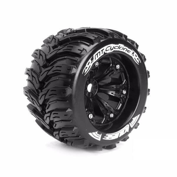 2 Pneus Louise Mt-Cyclone et Jantes 3.8 Noire 0-Offset 3220B - Breizh Modélisme.