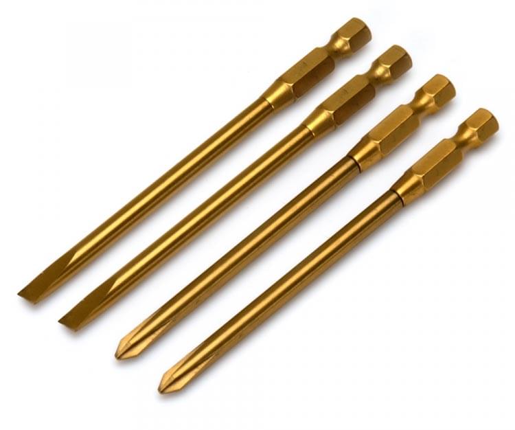 4 Embouts titanium Plat + Cruciforme - Breizh Modélisme.