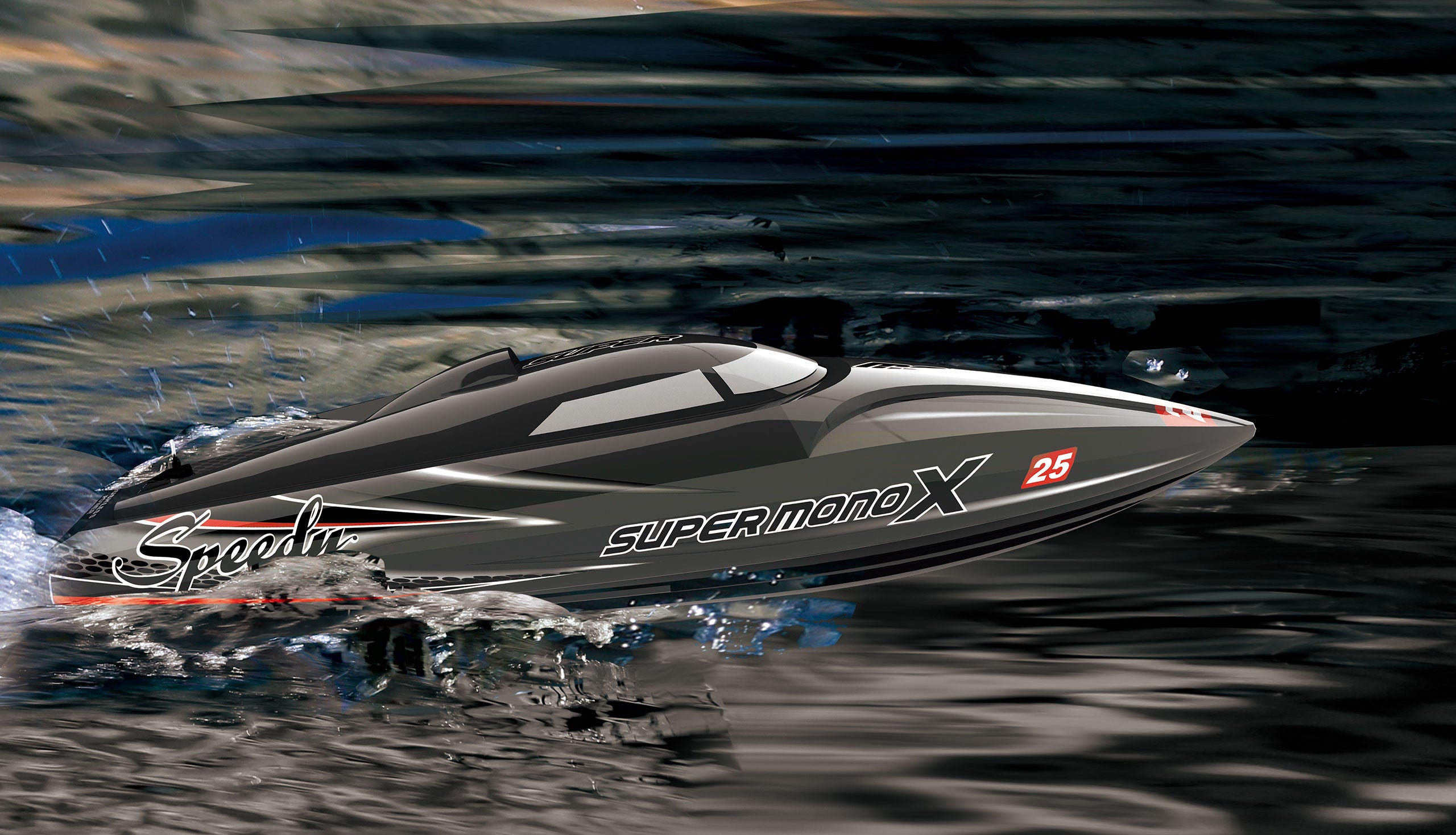 Bateau radiocommandé Joysway Super Mono X V2 RTR Brushless 45+km/h 8209V2 - Breizh Modélisme.