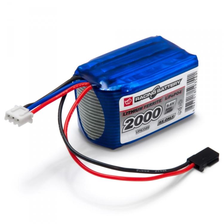 Batterie de réception RX Li-Fe 6,6V 2000mAh cube - Breizh Modélisme.