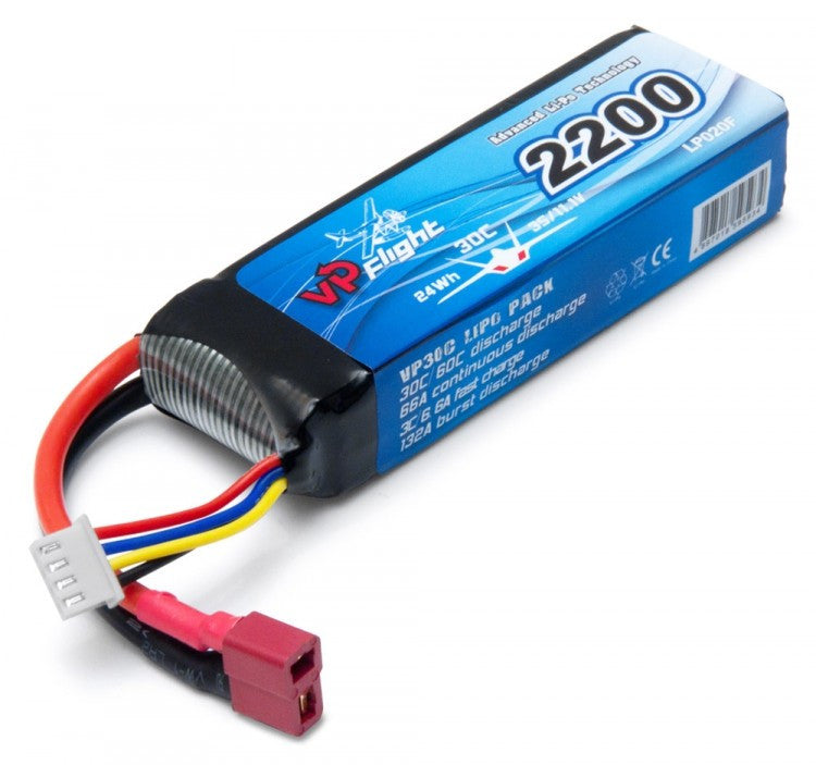 Batterie Lipo 3S 11,1V 2200mAh 30C prise Dean - Breizh Modélisme.