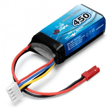 Batterie LiPo 3S 11,1V 450mAh 20C prise BEC - VPLP0044F - Breizh Modélisme.