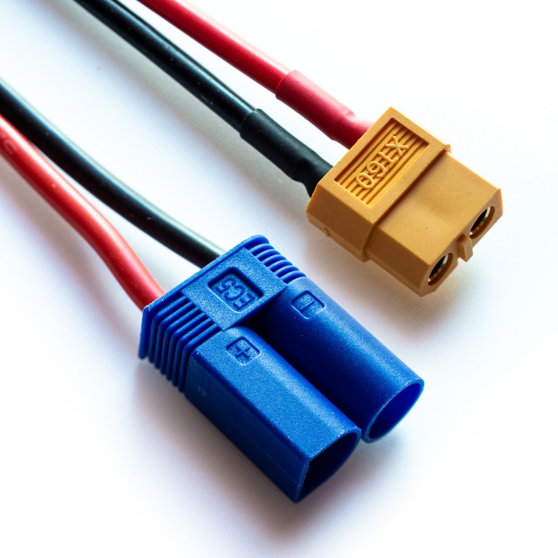 Câble de charge XT60 vers EC5 Mâle 14AWG 500mm - B9664 - Breizh Modélisme.