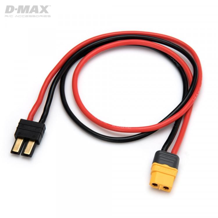 Câble pour chargeur sortie XT60 - XT60 vers Traxxas non ID - 500mm - Breizh Modélisme.