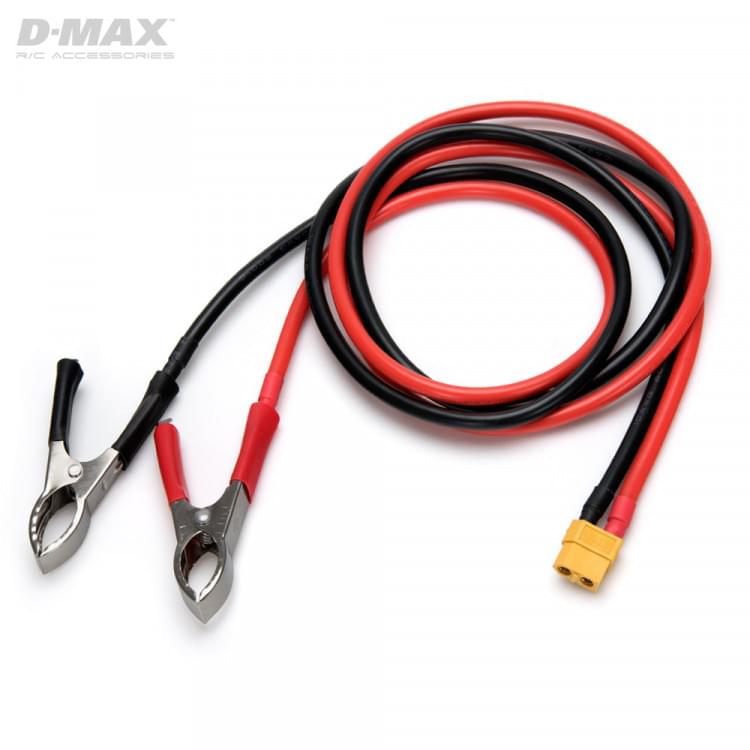 Câbles d'entrée CC XT60 IDST avec pinces de batterie et 4 mm 1 m - B9708B - Breizh Modélisme.