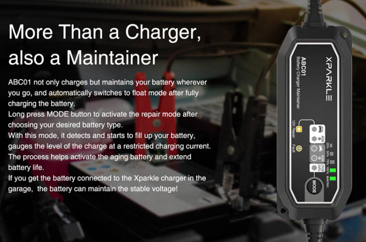 Chargeur de batterie de voiture automatique Xparkle ABC01 12 V 230 VCA SK990004-01 - Breizh Modélisme.