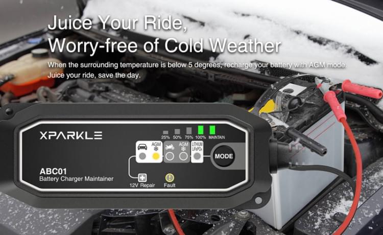 Chargeur de batterie de voiture automatique Xparkle ABC01 12 V 230 VCA SK990004-01 - Breizh Modélisme.