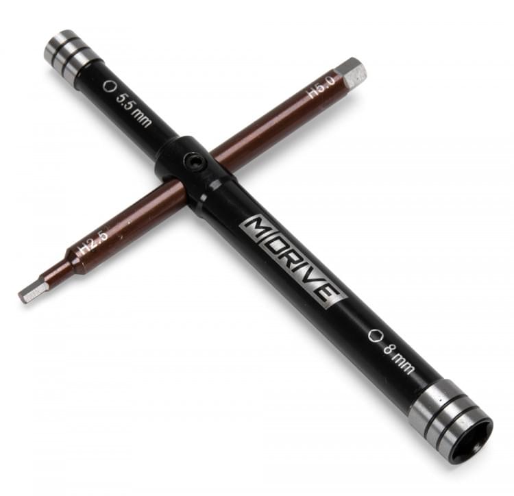 Clé en croix 2,5/5/5,5/8 mm Outil multi-bougies de préchauffage - Breizh Modélisme.