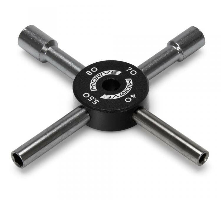 Clé en croix 4/5.5/7/8 mm pour écrous de roues - Breizh Modélisme.