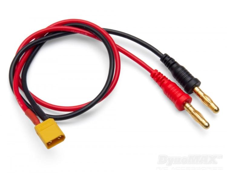 Cordon de charge XT30 avec connecteurs bananes 4mm - Breizh Modélisme.