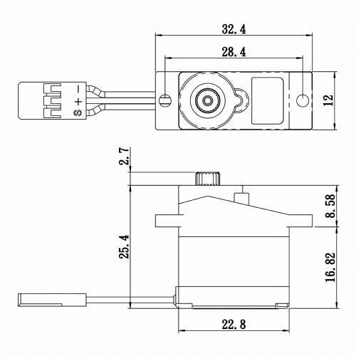 Servo Savox standard 2.6Kg 0.16s alu micro SH0350PLUS - Breizh Modélisme.