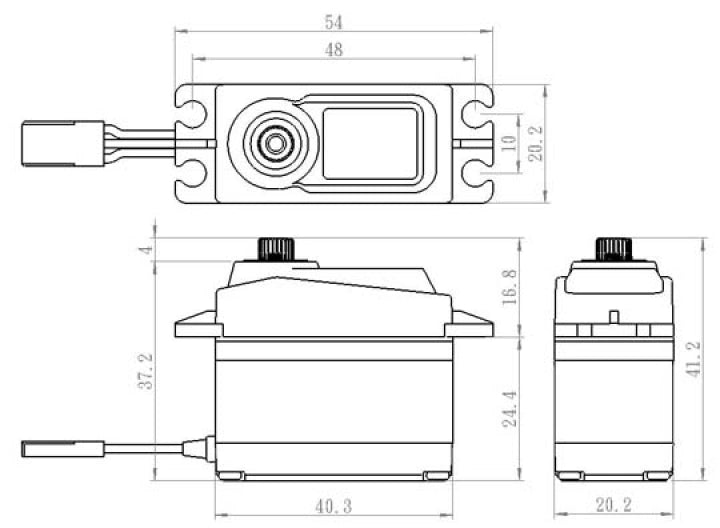 Servo standard Savox SC-1258TG+ titane Digital 12kg 0.08s - Breizh Modélisme.