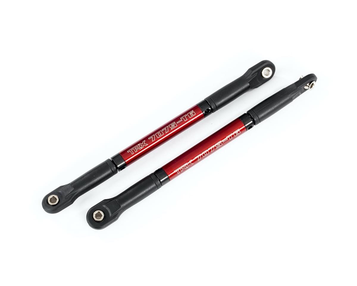 2 Biellettes Acier renforcés alu anodisés rouge - E-Revo vxl 2.0 - Traxxas 8619R (8618) - Breizh Modélisme.