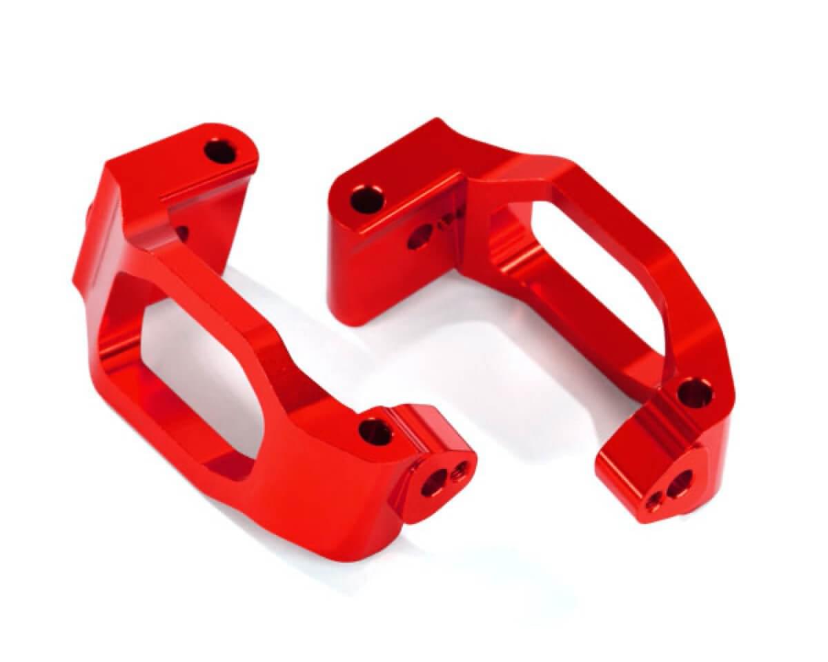 2 Etriers de fusées Gauche et Droit Alu Anodisés Rouge Traxxas Maxx - Traxxas 8932R - Breizh Modélisme.