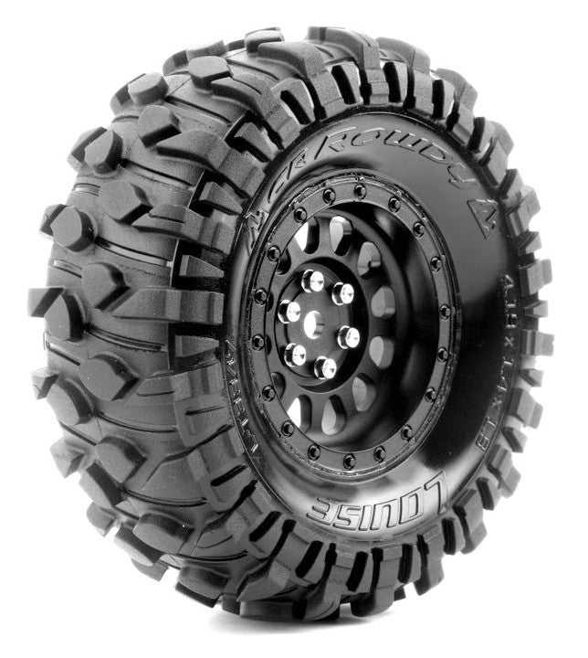 2 pneus et jantes Crawler 1/10 Louise 1.9 CR Rowdy 3347VB - Breizh Modélisme.