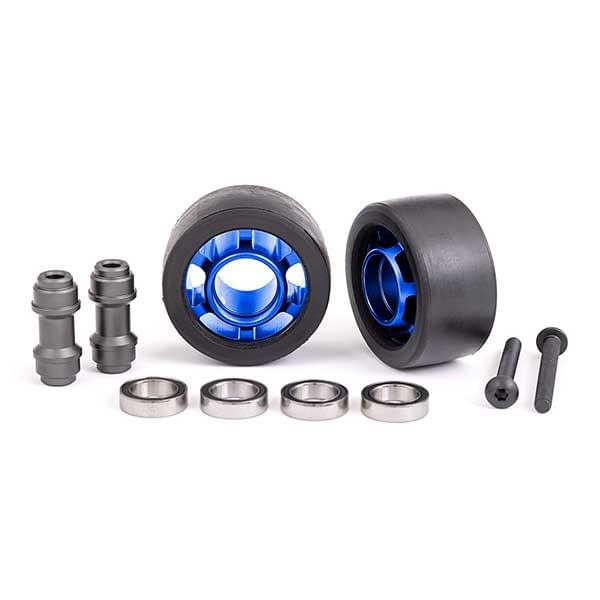 2 Roues alu anodises wheelie bar Traxxas 7775X - Breizh Modélisme.