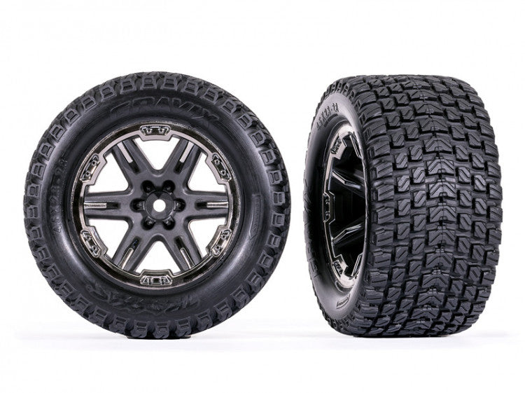 2 Roues et jantes 2.8 RXT GRAVIX chromées noir Traxxas 6764-BLKCR - Breizh Modélisme.