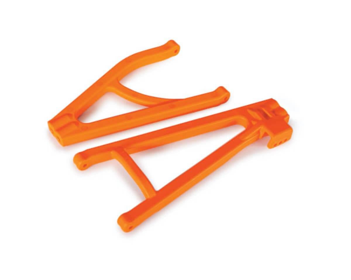 2 Triangles de suspension arrière gauche inf/sup renforcés - Traxxas 8634T - Orange - Breizh Modélisme.