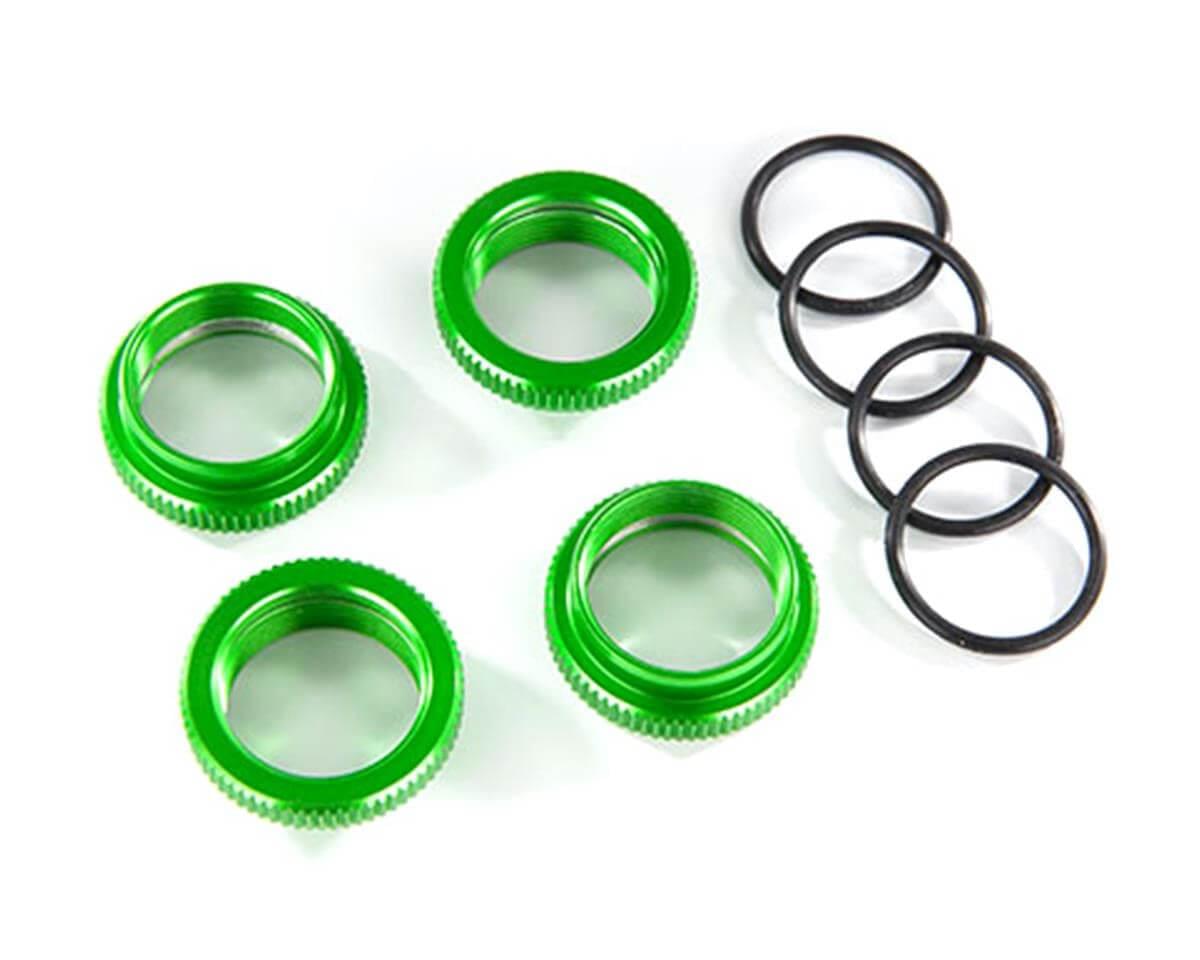 4 Bagues de Ressorts GT-Maxx Alu anodisées verte Maxx- Traxxas 8968G - Breizh Modélisme.