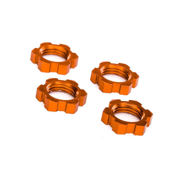 4 Écrous de roues 17mm alu orange - Traxxas 7758T - Breizh Modélisme.