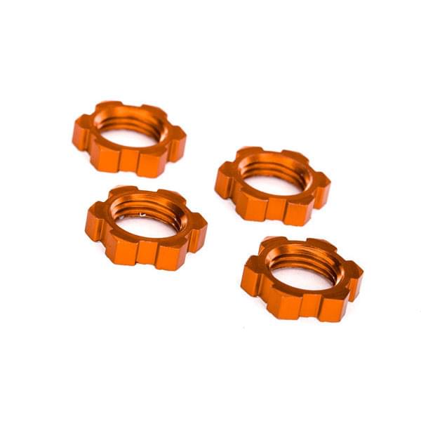 4 Écrous de roues 17mm alu orange - Traxxas 7758T - Breizh Modélisme.