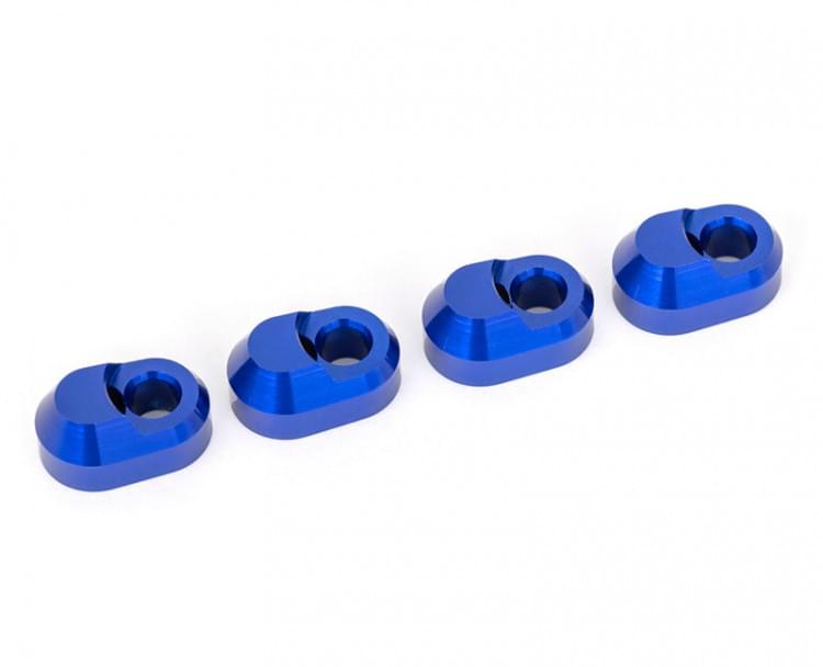 4 Supports de Triangle Alu anodisés bleu - Traxxas 7743 - Breizh Modélisme.