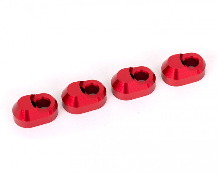 4 Supports de Triangle Alu anodisés rouge - Traxxas 7743 - Breizh Modélisme.