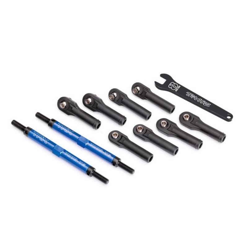 Biellettes aluminium bleues avant/arrière (x2) - Traxxas 8638X - Breizh Modélisme.