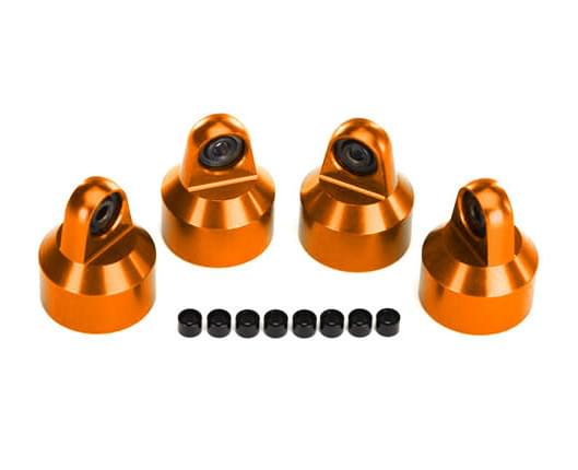 Bouchons d'amortisseur GTX Alu orange (x4) - Traxxas 7764-ORNG - Breizh Modélisme.