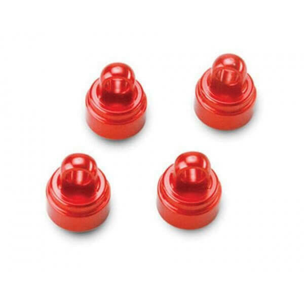 Bouchons d'amortisseurs alu anodisés Rouge x4 - Traxxas 3767X - Breizh Modélisme.