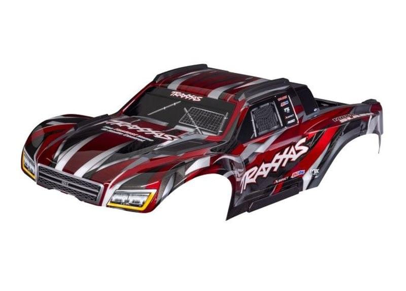 Carrosserie Maxx Slash rouge peinte et décorée Traxxas 10211 - Breizh Modélisme.