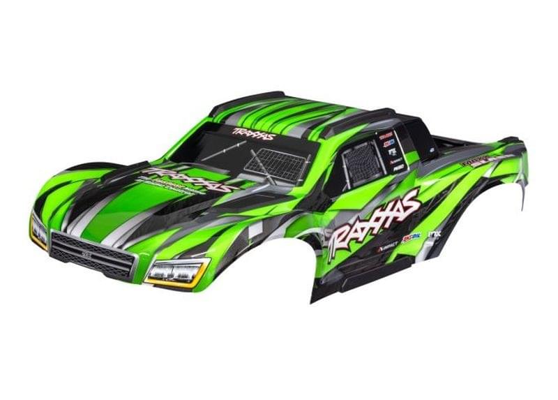 Carrosserie Maxx Slash verte peinte et décorée Traxxas 10211 - Breizh Modélisme.
