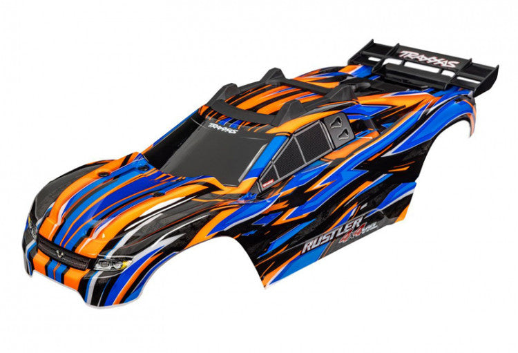Carrosserie Rustler 4x4 VXL orange clipless - Traxxas 6785-ORNG - Breizh Modélisme.