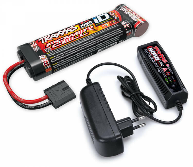 Chargeur Traxxas 2983 + Accu NiMh 8.4V 3000 mAh - Breizh Modélisme.