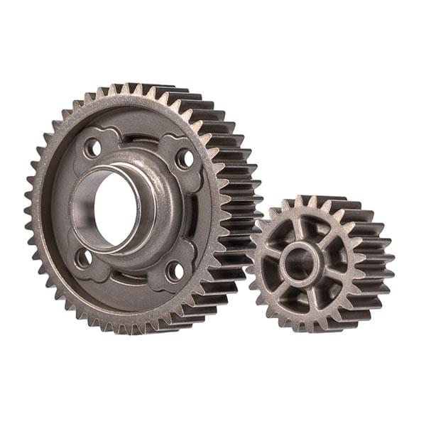 Couronne 47 dents + pignon 24 dts acier pour X-MAXX - 7886 - Breizh Modélisme.